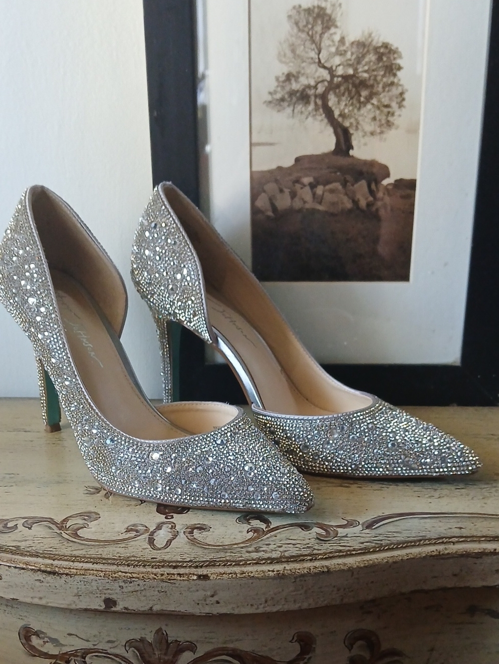 BETSEY JOHNSON "Shary" Rhinestone Shoes From BLUE Collection 8.5